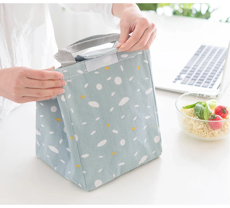 Портативная Изолированная Брезентовая сумка для обеда, Модный Свежий Ланчбокс, сумка для хранения, Термосумка для еды и пикника, сумка для обеда для женщин и детей