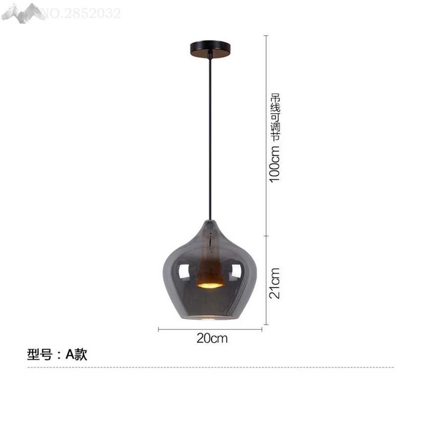 Пост-современные промышленные светодио дный светодиодные подвесные лампы стеклянные подвесные светильники для гостиной спальни Бар Кафе