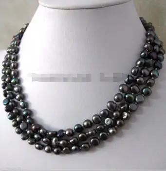 

50" 6-7mm Peacock Purple Baroque Freshwater Pearl Necklace AC