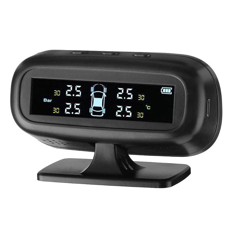 

Car Built-In Tire Pressure Monitor Solar Wireless Alarm Monitoring Lcd Display Temperature Display Sensor
