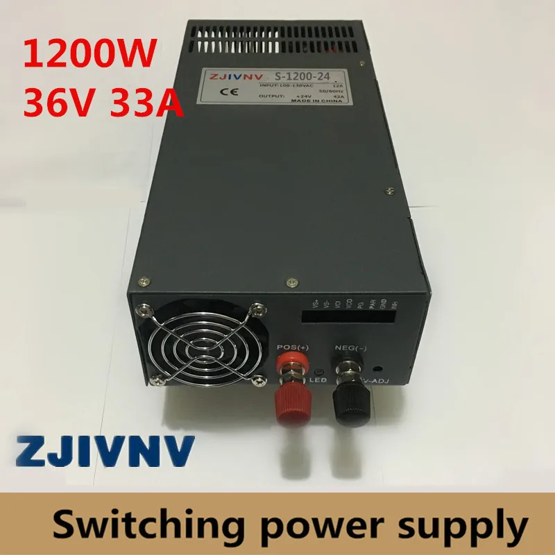 

1200W 36v 33A Single Output Switching power supply Driver Transformers 220V 110V AC to DC36V smps For CNC Machine DIY LED CCTV