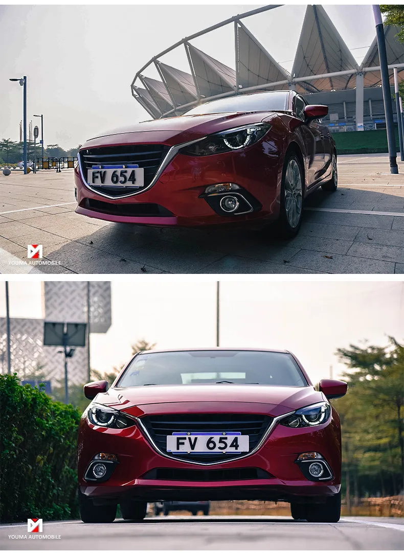 KOWELL автомобильный Стайлинг для Mazda 3 светодиодные фары для Axela drl H7 hid Биксеноновые линзы ближнего света