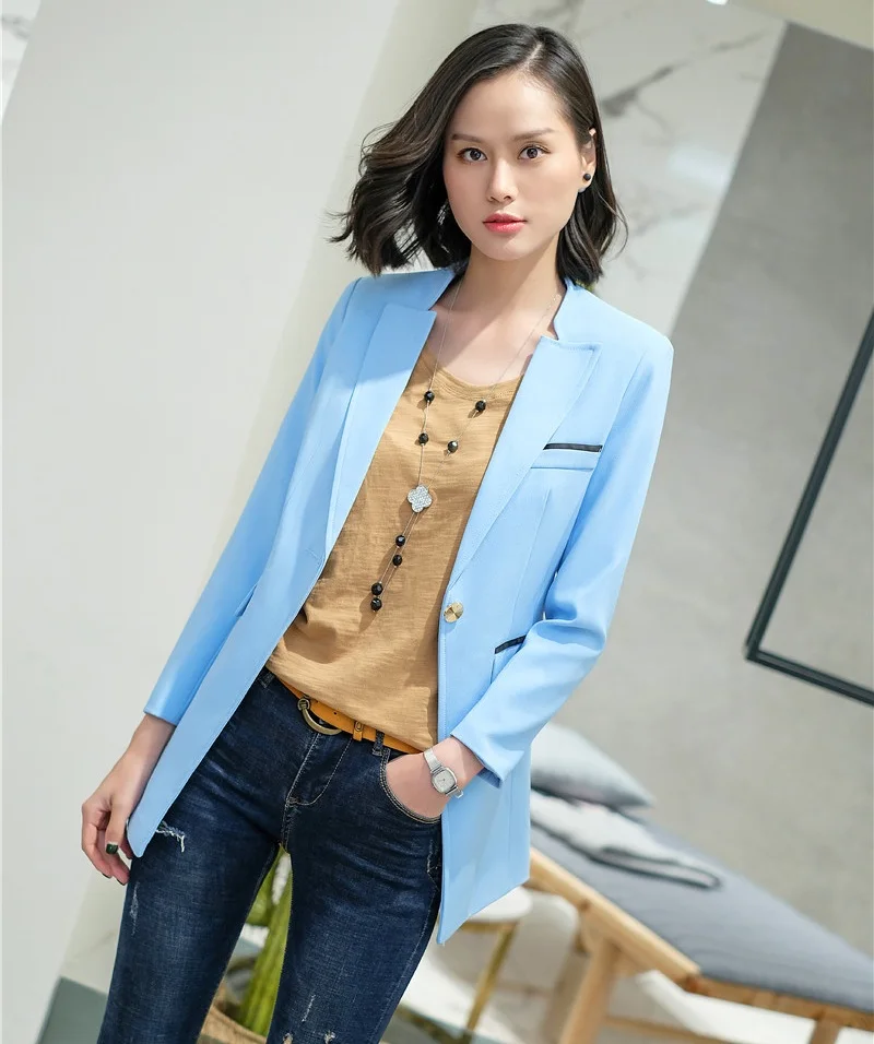 sky blue womens blazer