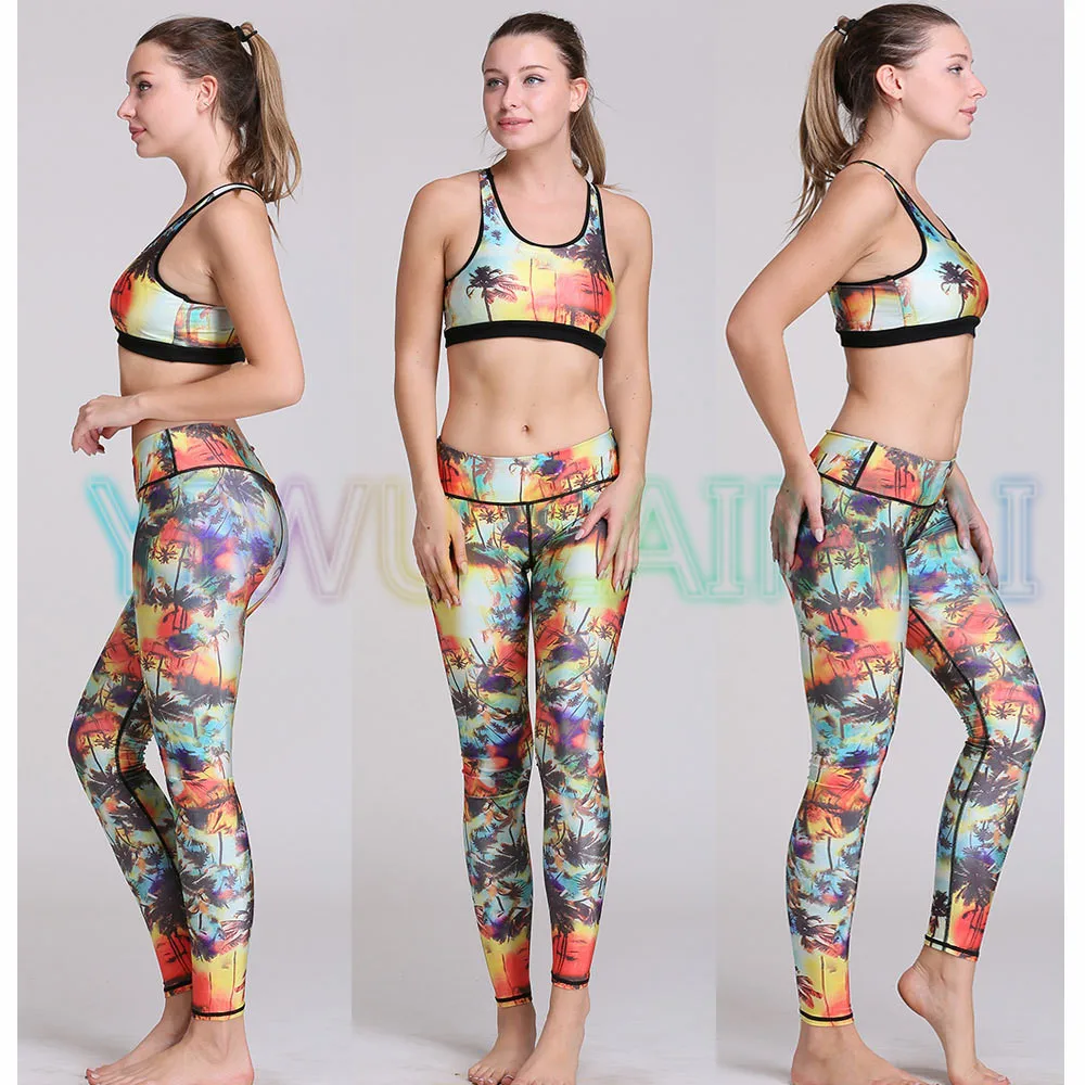 jigerjoger plus size palm tree leaves sets top bra bottom pant workout jigerjoger plus size palm tree leaves sets top bra bottom pant workout