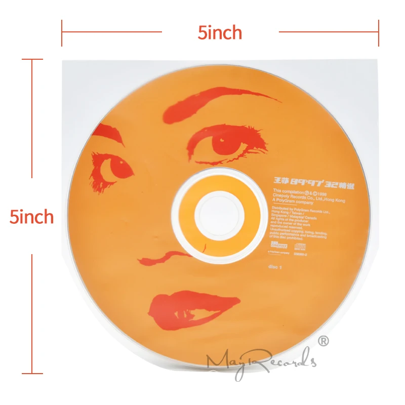 

50 Clear Anti-static 3 Mil Plastic CD Inner Sleeves For 5inch SHM-CD MIni LP