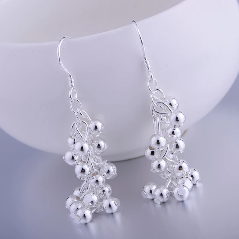 Женские серьги с серебряным покрытием из серебра 925 пробы виноградом|earrings