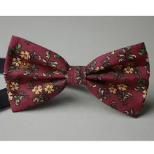 Красный цветочный галстук-бабочка Свадебные галстук-бабочка S, хлопок с цветочным принтом бабочка, галстук Мужская, Мальчикам Аксессуары