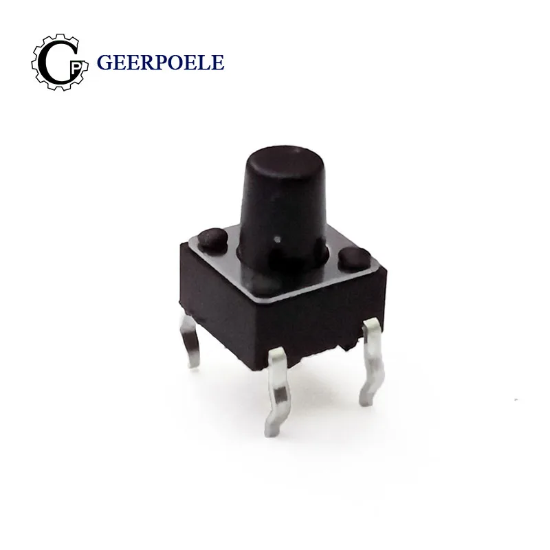 

50 pcs/lot 6*6*7.5mm DIP 12V 0.5A Push Button Micro Switch 4 PIN Tactile Tact Direct Plug-in Self-Reset Interruptor