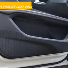Углеродное волокно, 4 шт./лот, дверная пластина, анти-ударная мембрана, анти-Грязная пленка, аксессуары для автомобиля для peugeot 3008 GT