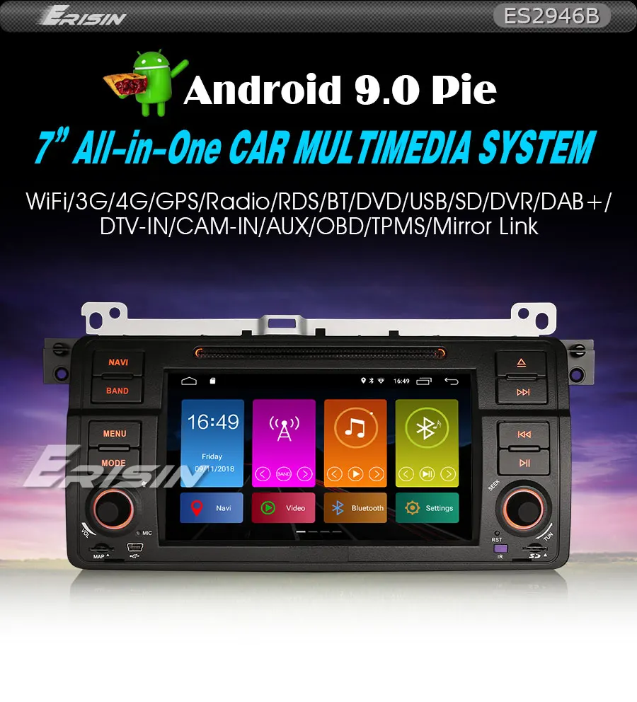 Discount Erisin ES2946B 7" Android 9.0 for BMW 3er E46 318 320 Rover 75 MG ZT Autoradio DAB+GPS CD SWC DTV Navi 0