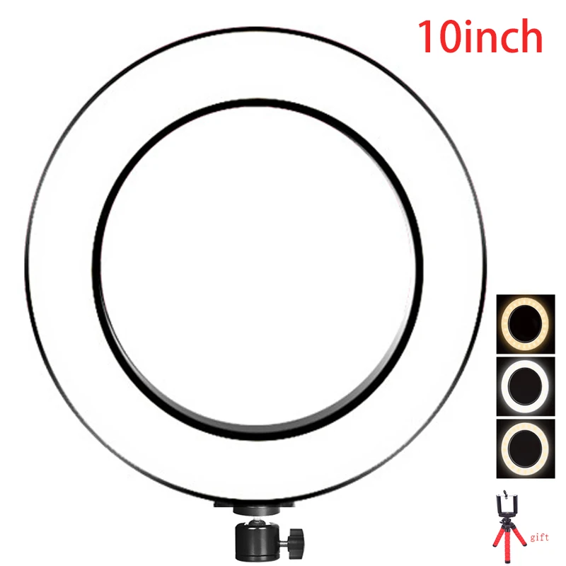 10 дюймов 25 см USB зарядка Новое селфи кольцо Вспышка светодиодная камера телефон фотография повышение фотографии для смартфона студия VK