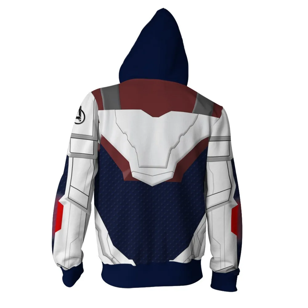 Hoodie Cosplay Avengers Endgame Quantum Realm Sweatshirt Jacket Advanced Tech Costumes Avengers End Game Hood Superhero Hoodies