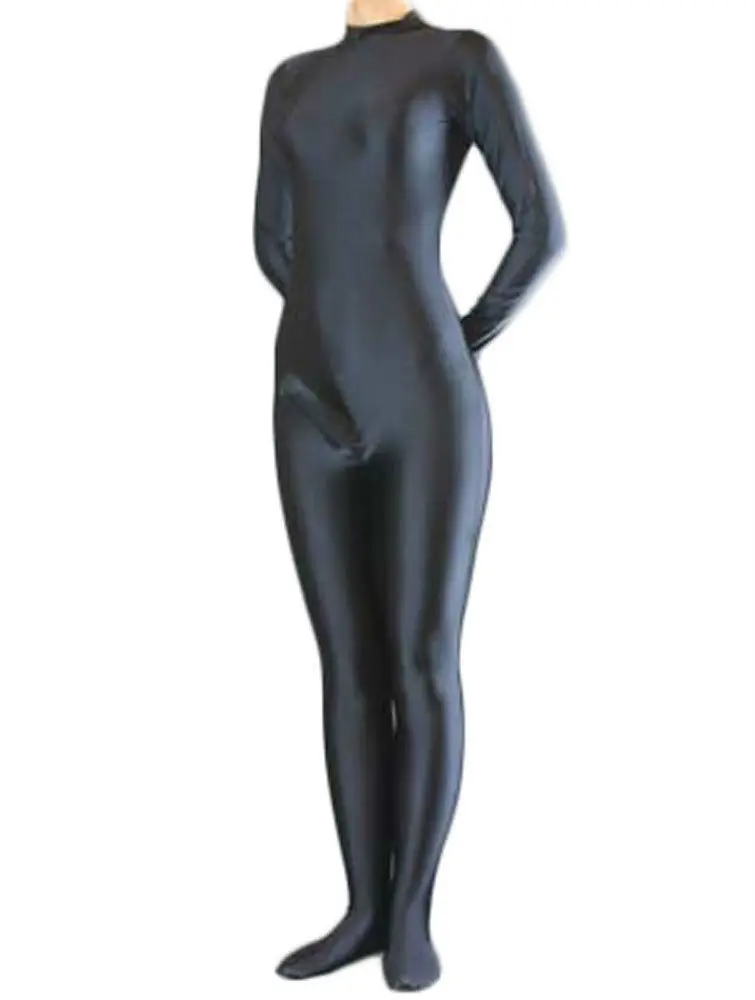 LZCMsoft черный лайкра спандекс зентай костюм с пенисом Оболочка мужчины цельные полные трико сексуальные костюмы кошек водолазки