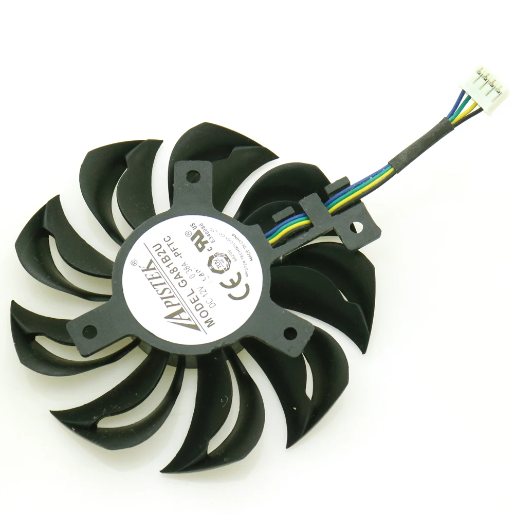 Ventoinha Vga Ga81b2u-pfta 12v 0.38a 4pin 75 mm 40*40*40 mm para Calendário Placa Gráfica Cooler Ventiladores e resfriadores - Imagem 3