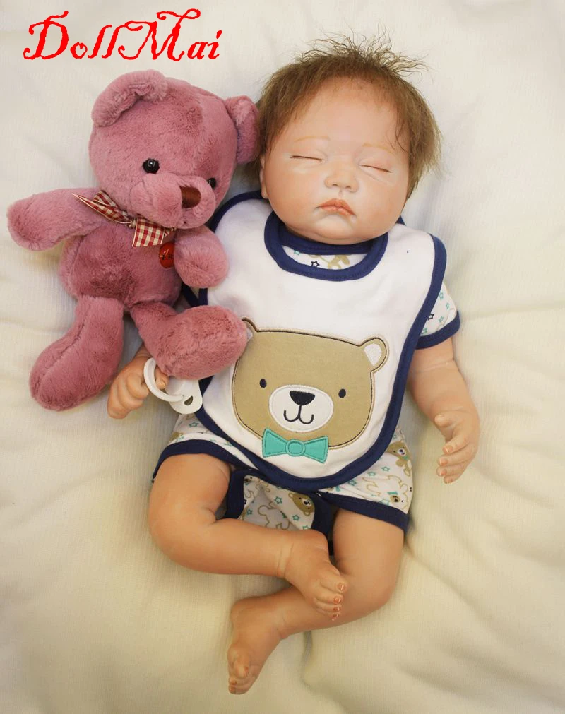 DollMai brand 20" silicone reborn dolls creative children gift dolls