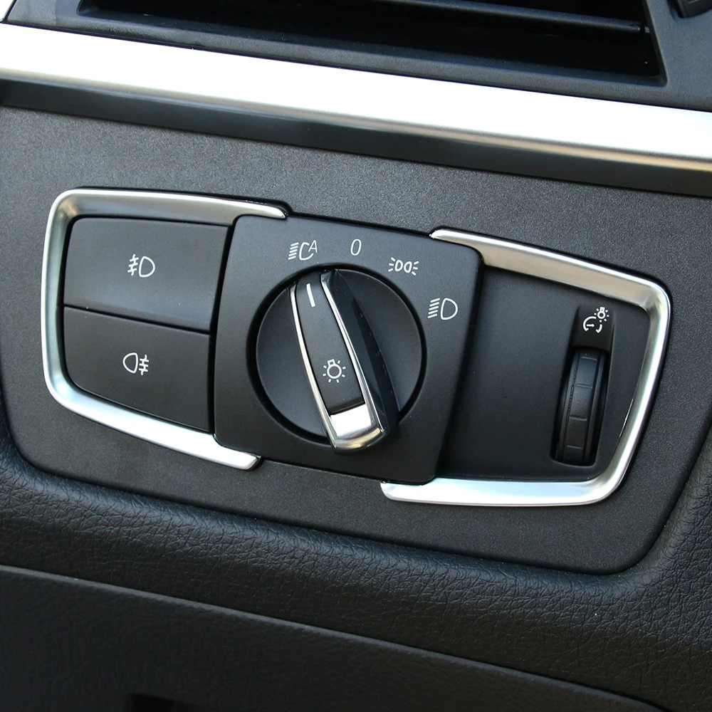 

2Pcs/Set ABS Chrome Headlight Switch Frame Trim Adjustment Circle Sticker For BMW F30 F31 F32 F34 3 4 Series 320 328 Accessories