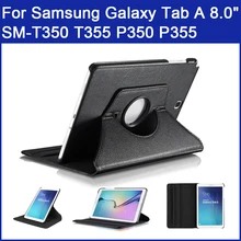 Вращающийся на 360 чехол для samsung Galaxy Tab A, 8,0 дюймов(), SM-T350, T355, P350, P355, качественный флип-чехол из искусственной кожи с подставкой