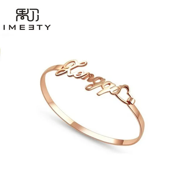Imeety Custom Bangles Silver Name Pendant Bracelet Handmade Script Imeety Custom Bangles Silver Name Pendant Bracelet Handmade Script Nameplate Bangle Heart Bracelets