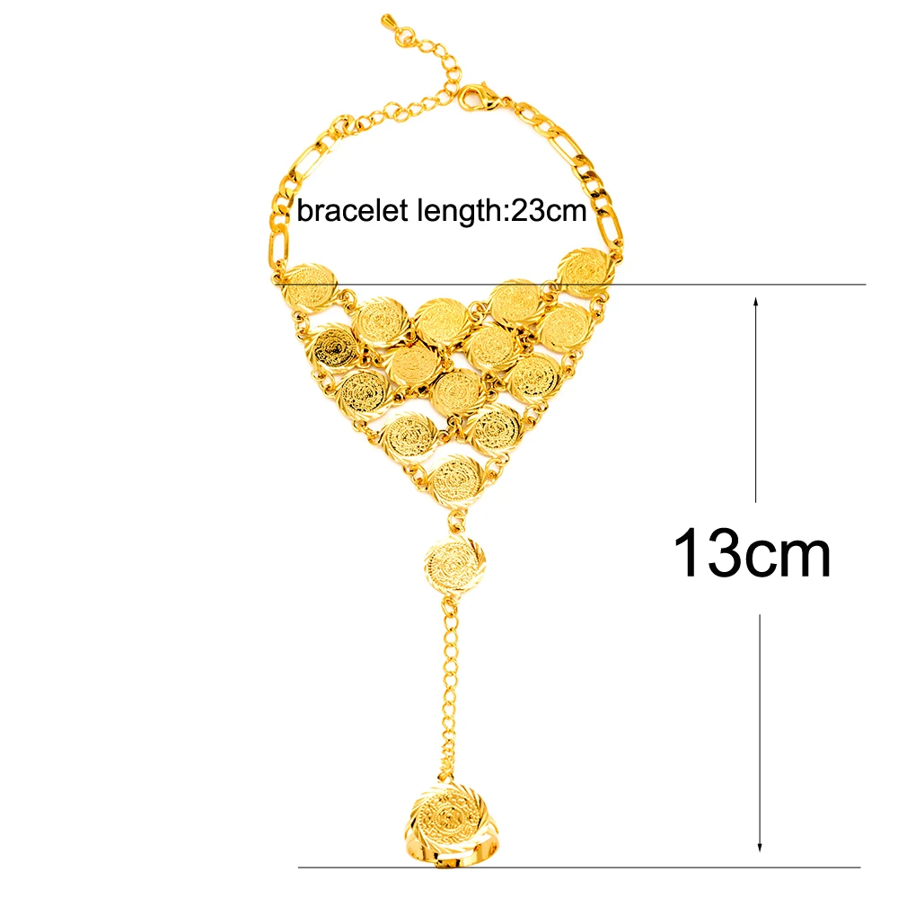 Ethlyn Coins Bracelet for Women Islam Muslim Arab Coin Money Sign Gold Color Middle Eastern Jewelry Bangle Metal Coin B017