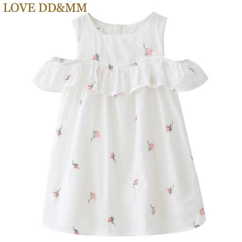 Платья для девочек с надписью «LOVE DD& MM» г. Новая летняя детская одежда модная жилетка без бретелек с цветочным рисунком для девочек платье принцессы