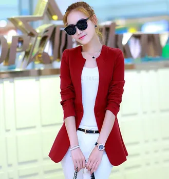 

Orange Autumn Female Casual 2018 OL Single Button Slim Fit Blazer Women Jacket Black/Orange/Rose/Wine Red/Green/Blue/Camel