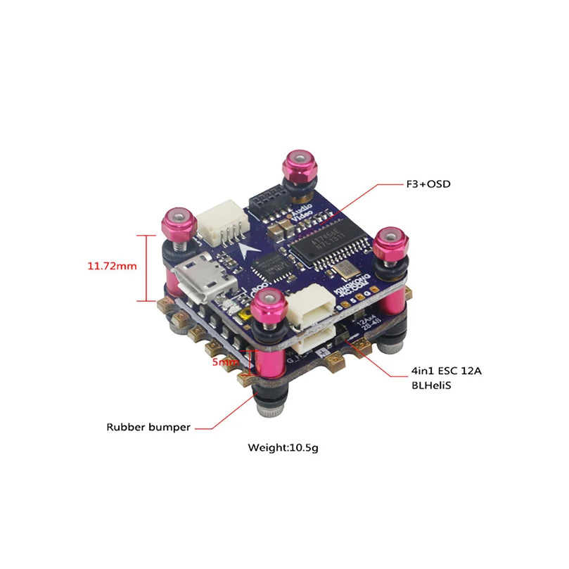 LDARC 20*20 KK для Flytower V2 F3 + OSD 4 в 1 ESC 12A BLHeliS помещений бесщеточный RC FPV гоночный Дрон