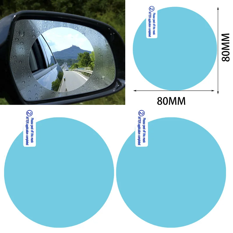 2 шт Анти-туман Водонепроницаемая Автомобильная наклейка пленка на зеркало заднего вида для seat leon ibiza Alhambra niva kalina priora granta vaz автомобильный Стайлинг - Название цвета: 80x80mm