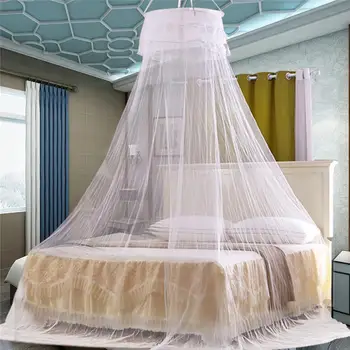 

Round Bed Mosquito Net Romantic Breathable Hung Dome Mosquito Net Quick Installation Bed Canopy Netting Dome For Room Decor