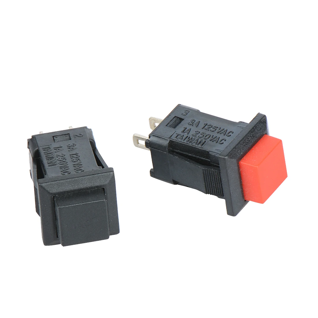

1pcs Momentary Mini push button switch 2pin 250VAC 1A Red Square normally close 14*14 NC pushbutton switch New Hot Red Black