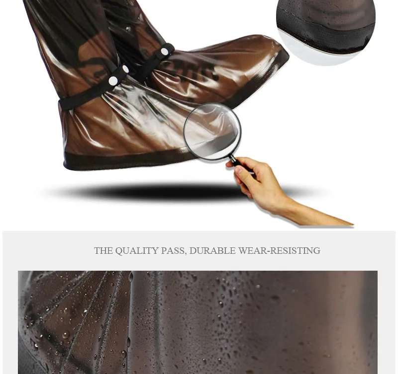 Водонепроницаемый непромокаемые туфли для многократного применения покрывает, все сезоны скольжению молния дождь бахилы для обуви, Для мужчин и Для женщин обувь аксессуары