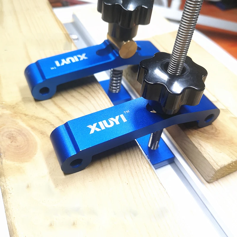  1Set Universal Clamping Blocks Platen Miter Track Clamping Blocks M8 Screw Woodworking Joint Quick 