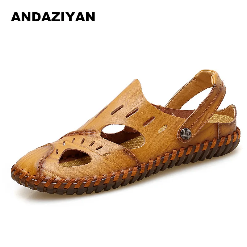 red Hommes Plat Chaussures Nouveau Sandales Brown Cuir Brown yellow À Décontracté Noir Résistant Avec En L'usure Sac De 6qdwYd1