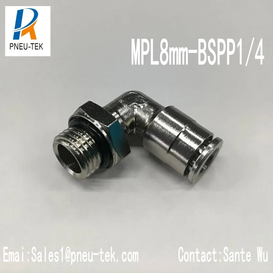 

MPL8-BSPP1/4,TUBE8MM-Thread BSPT1/4,90 Degrees Swivel Male Elbow,Pneumatic Fittings, One Touch In Fittings
