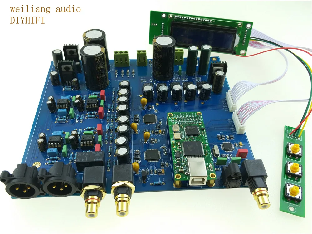 Двойной AK4497 AK4497EQ AKM HIFI DAC DSD декодер XLR сборная плата опция XMOS cpld или Amanero