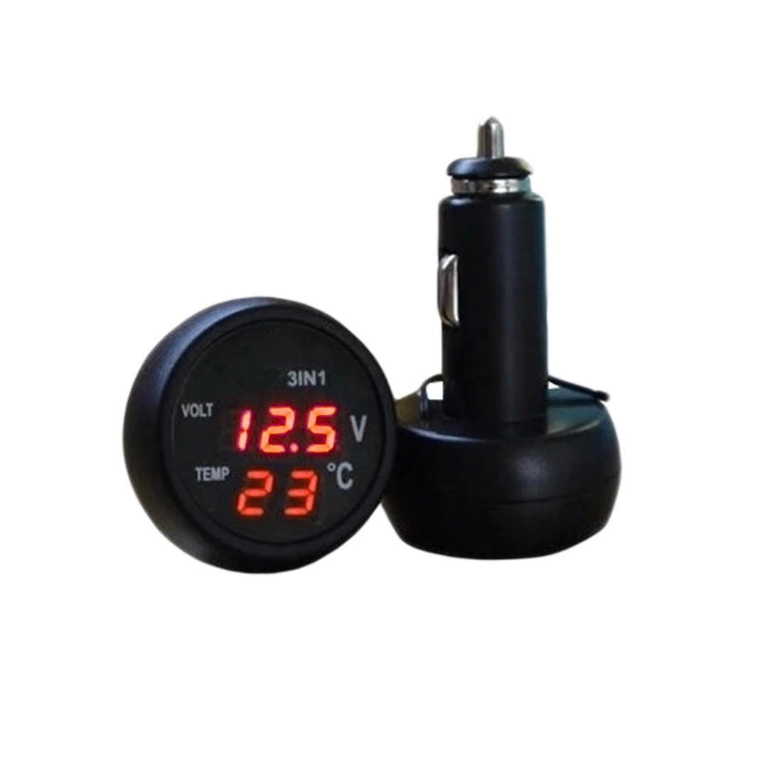 Dewtreetali hot 2 color 3 in 1 Digital LED car Voltmeter Thermometer