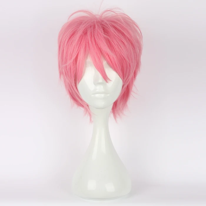 

30CM Pink Short Layered Hair for Hitman Reborn G Anime Daily Anime Cosplay Wig