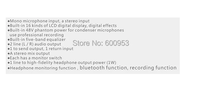 Micwl 5 канал Bluetooth микрофон микшерный пульт Цифровой микшер для Запись студийный этап с 48 V монитор USB DSP SMR500-USB