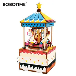 Прямая доставка Robotime 3D головоломка DIY Свадебные сувениры деревянный Ресторан украшения Рождественская музыкальная шкатулка карусель AM304