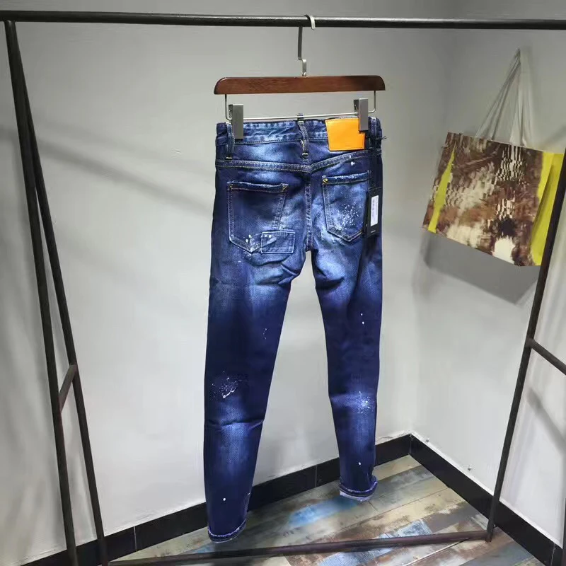 Женские джинсы модный дизайн эластичные синие женские со средней талией повседневные растягивающиеся женские джинсы хлопковые зауженные брюки