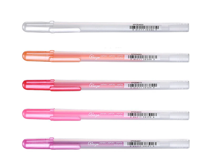 Sakura Gelly Roll Glaze Pens 3-Dimensional Glossy Ink Gel Pens 0.6mm 3D Art  Font Jel Kalem Kawaii School Stationery Art Supplies