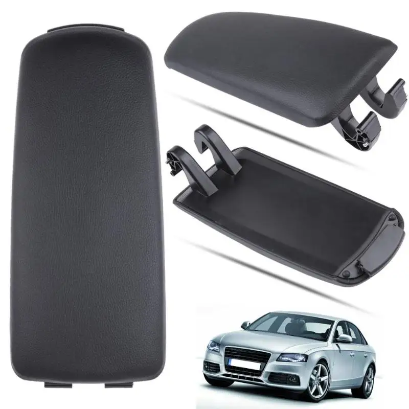 

Automobiles Auto Vehicle Armrest Lip Cover Center Console Black Leather Arm Rest Cap for Audi A4 B6 B7 2018 02-07 Car Accessorie