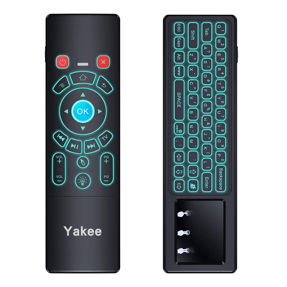 

Yakee T6 Air mouse with 7 colors backlight and Wireless Keyboard touch pad Remote Control for Android TV Box mini PC Projector