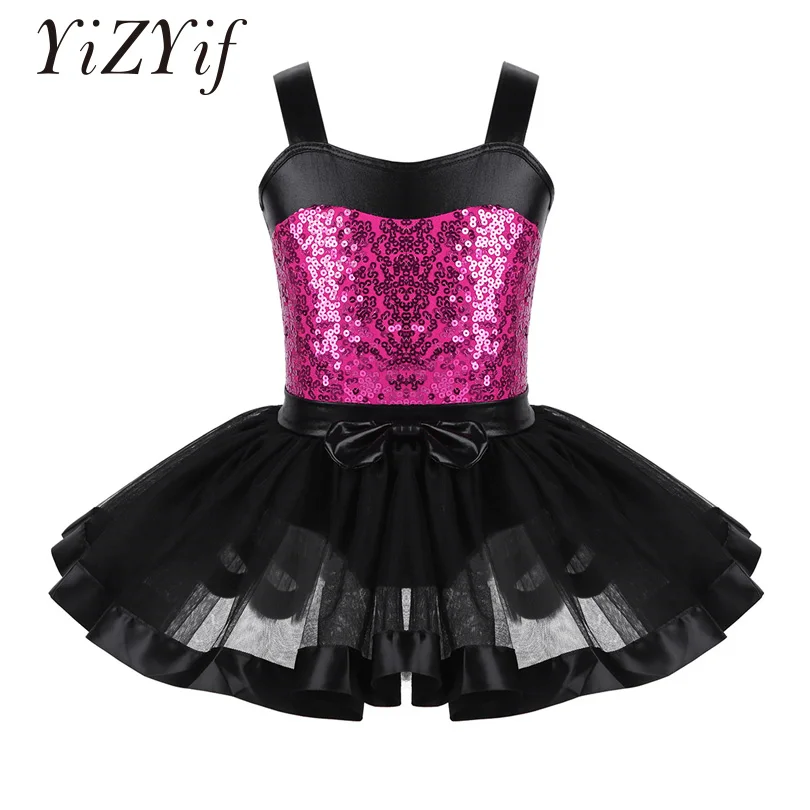 New Girls Ballet Costume Tutu Kids Dance Gymnastic Leotard Skirt Dress SZ3-8 Red