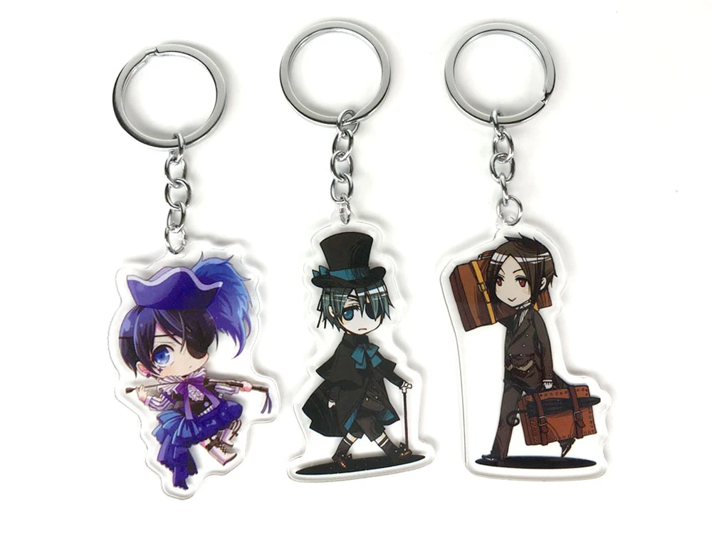 Black Butler Kuroshituji llavero de Anime Correa acrílica, charms|Llaveros| - AliExpress