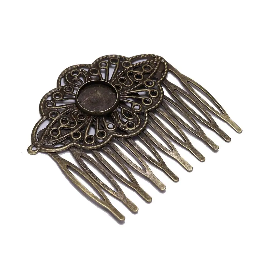 5pcs 52*56mm Antique bronze Hair Comb Jewelry Making Hairpins Findings