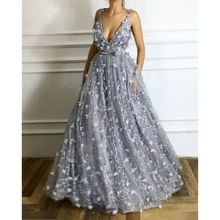 Чудесные цветы кружева вечернее платье милое Спагетти ремень линия сексуальные Выпускные платья на заказ арабские вечерние платья