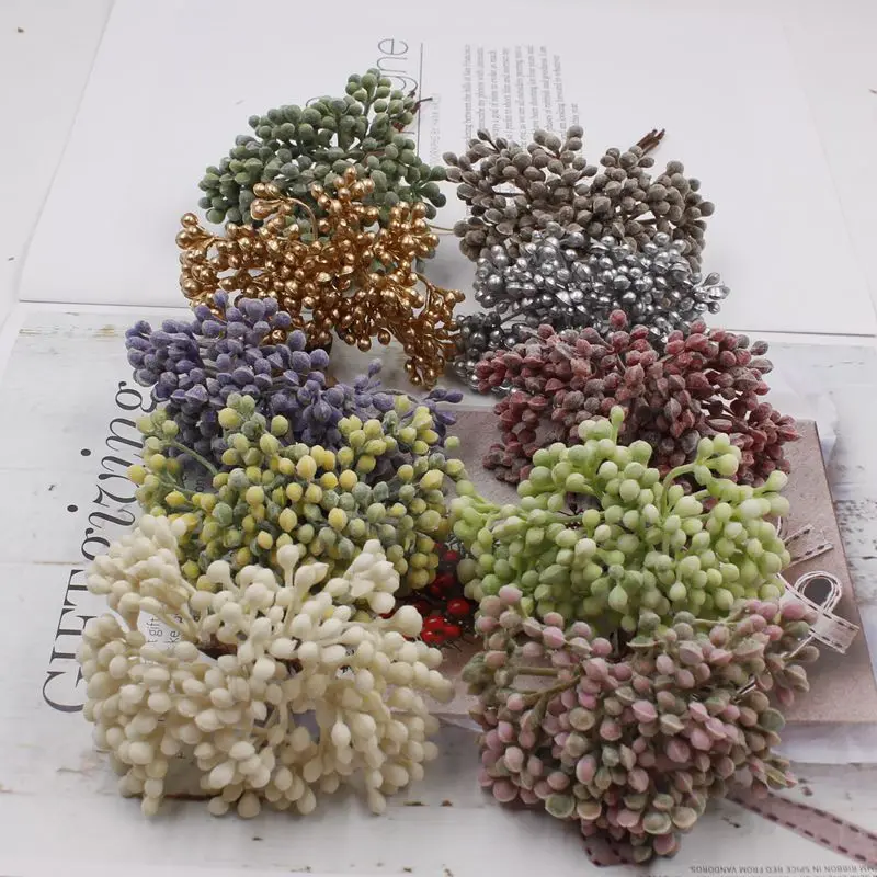 

DIY / 6 pieces of green plant bouquet wedding bouquets home party Christmas decoration plastic, decorative wreath material
