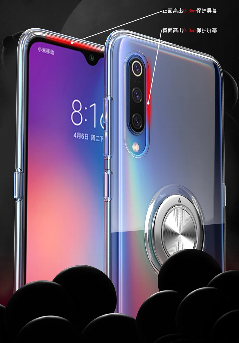 Mi 9 чехол Xiaomi mi 9 чехол Роскошный прозрачный мягкий силиконовый защитный чехол для mi 9 прозрачный чехол