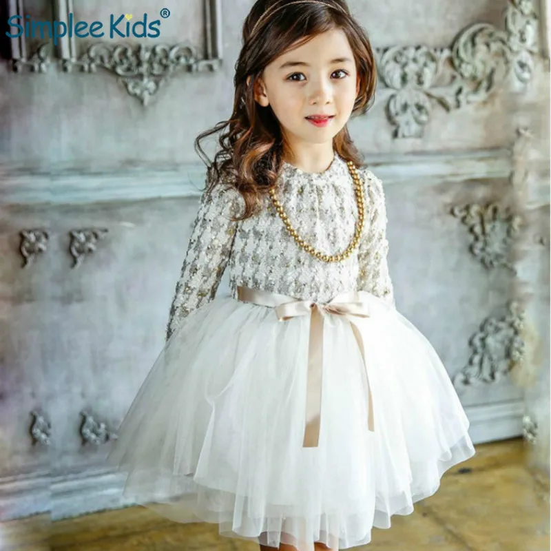 Коллекция года, весенние платья высокого качества для девочек повседневные платья принцессы с рисунком «гусиные лапки» для девочек благородная детская одежда для девочек детское платье белого цвета