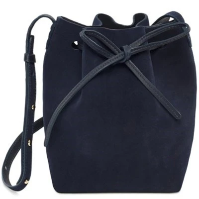 mansurstudio женская сумка-мешок из искусственной замши, женские Кожаные Замшевые сумки через плечо - Цвет: dark blue L